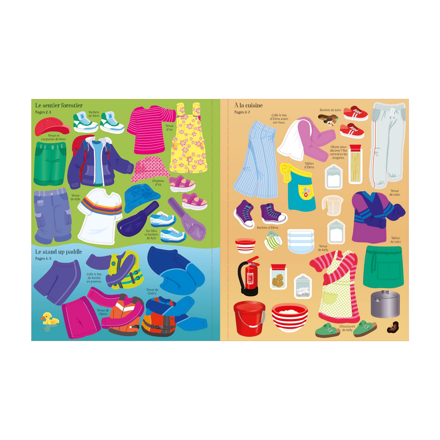 Cahier de gommettes - La colonie de vacances : Ma collection "J'habille mes amies"