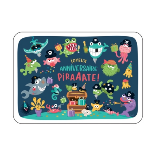 Carte postale - Joyeux anniversaire poissons pirates