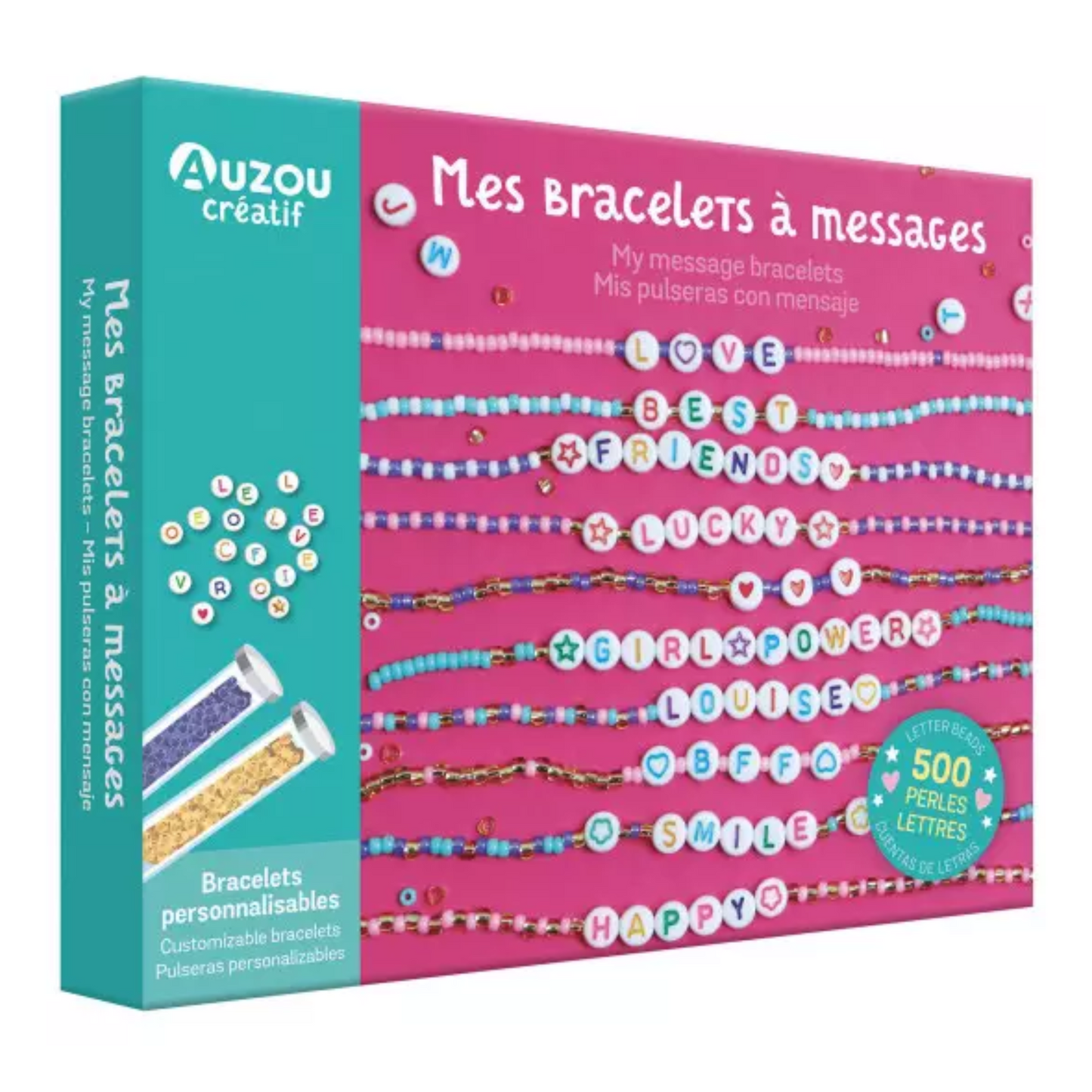 Mes bracelets à messages : bracelets personnalisables - Coffret DIY - Auzou