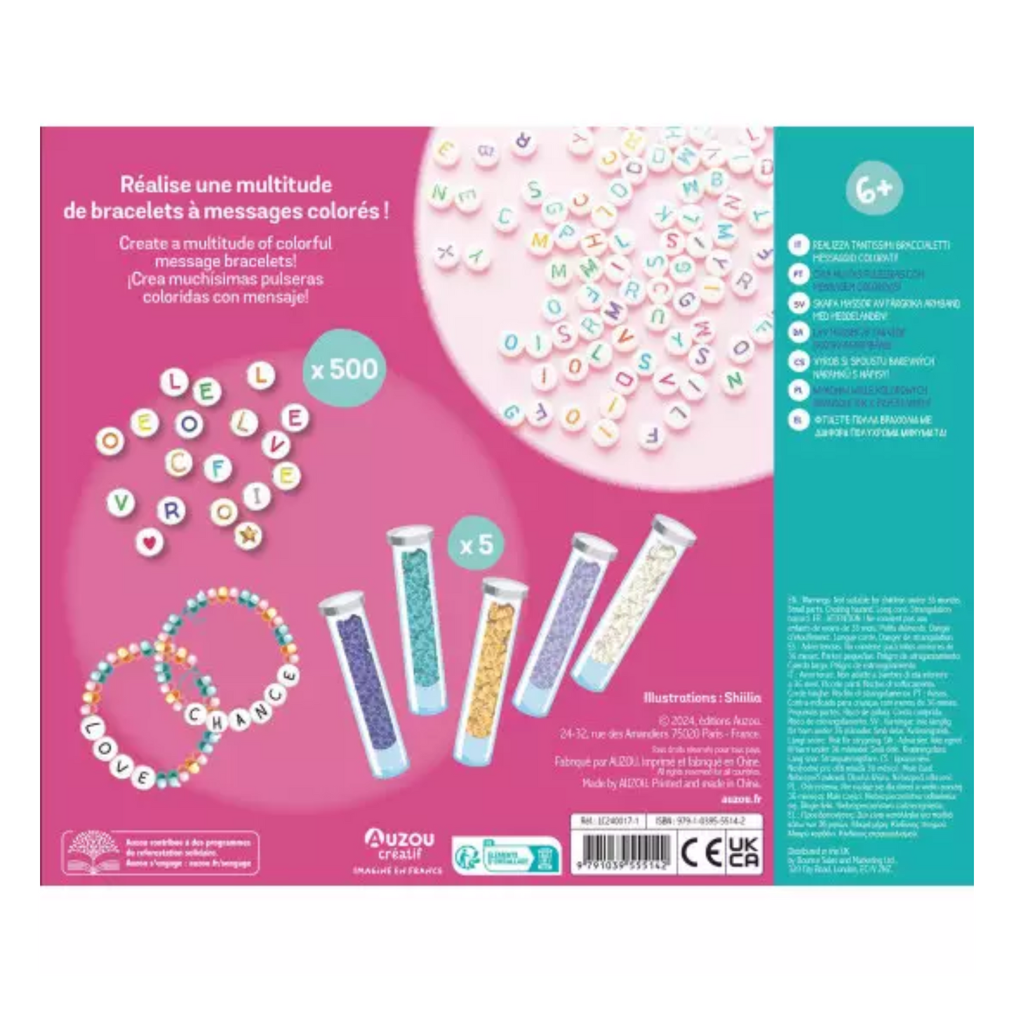 Mes bracelets à messages : bracelets personnalisables - Coffret DIY - Auzou