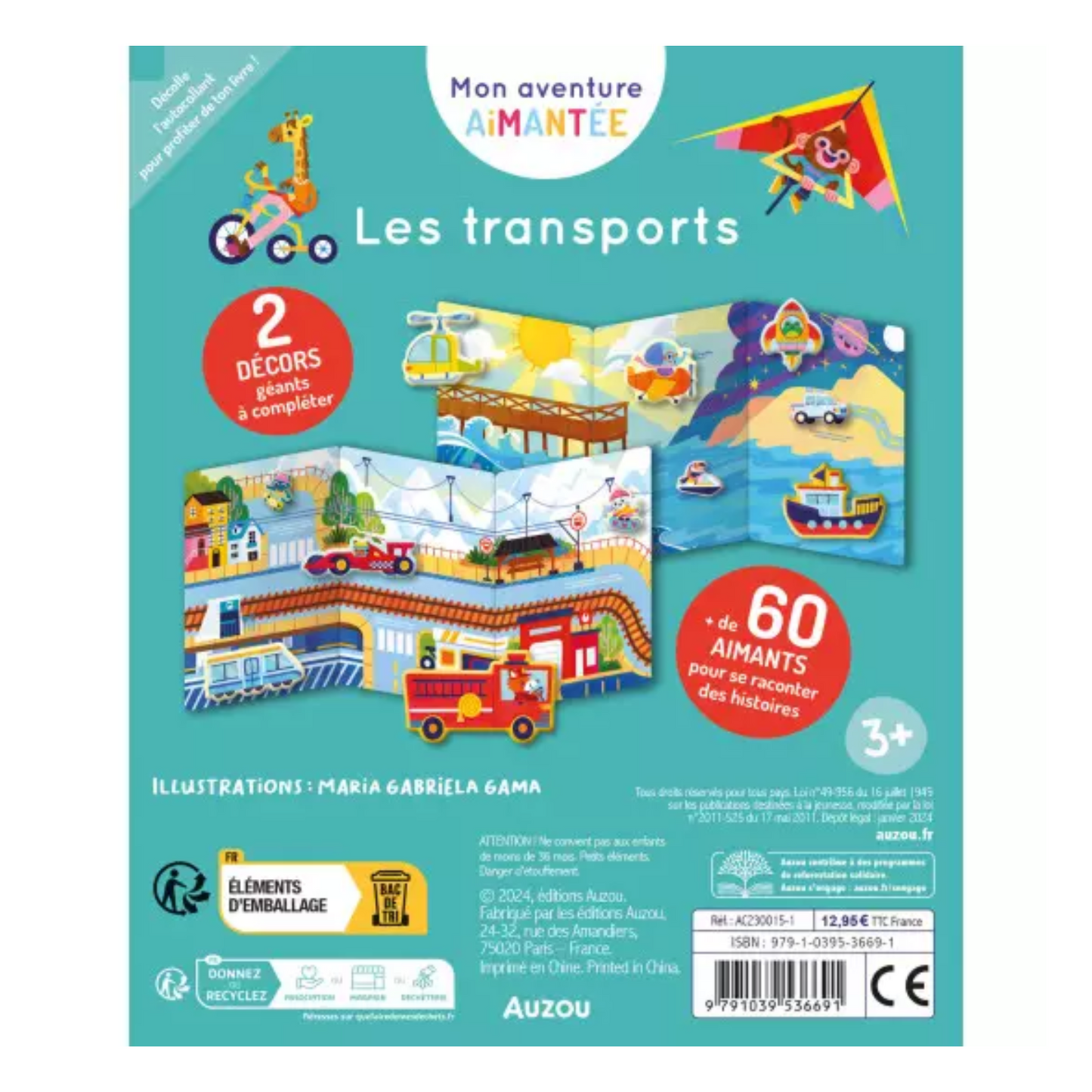 Les transports : invente tes histoires avec plus de 60 aimants ! - Auzou