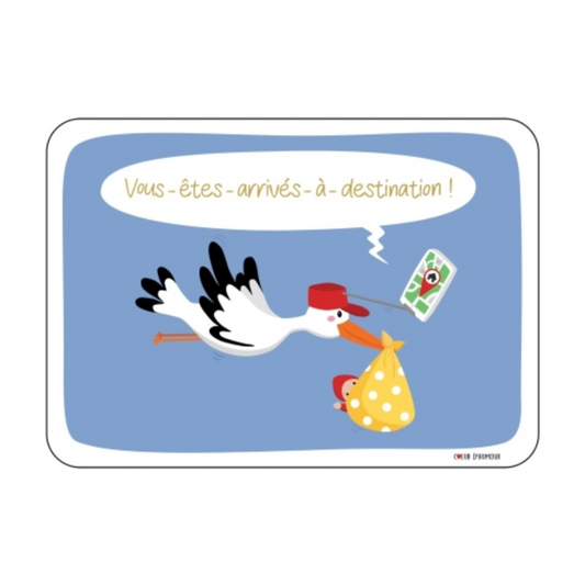 Carte postale - Naissance cigogne