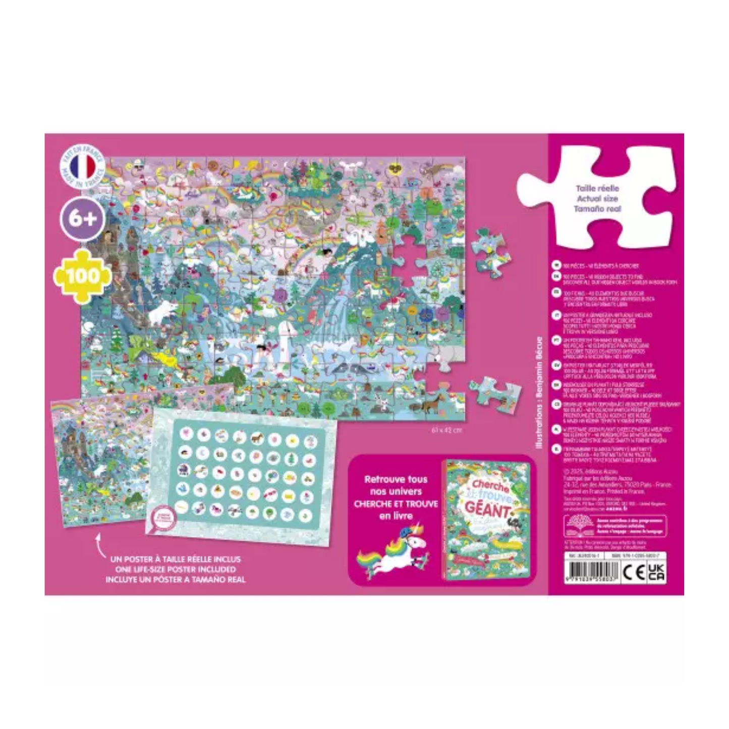 Puzzle cherche et trouve : licornes - 100 pièces
