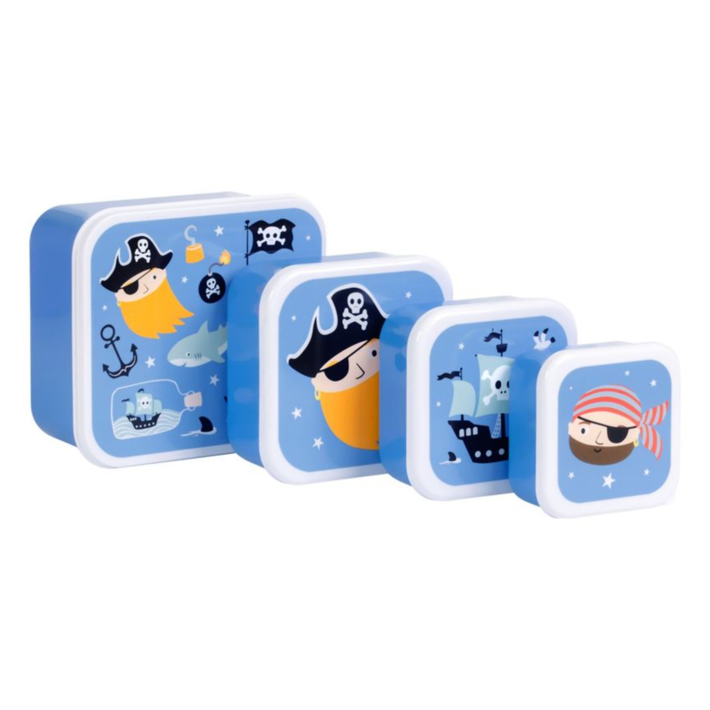 Lot de 4 boîtes à goûter Pirates - A little lovely company