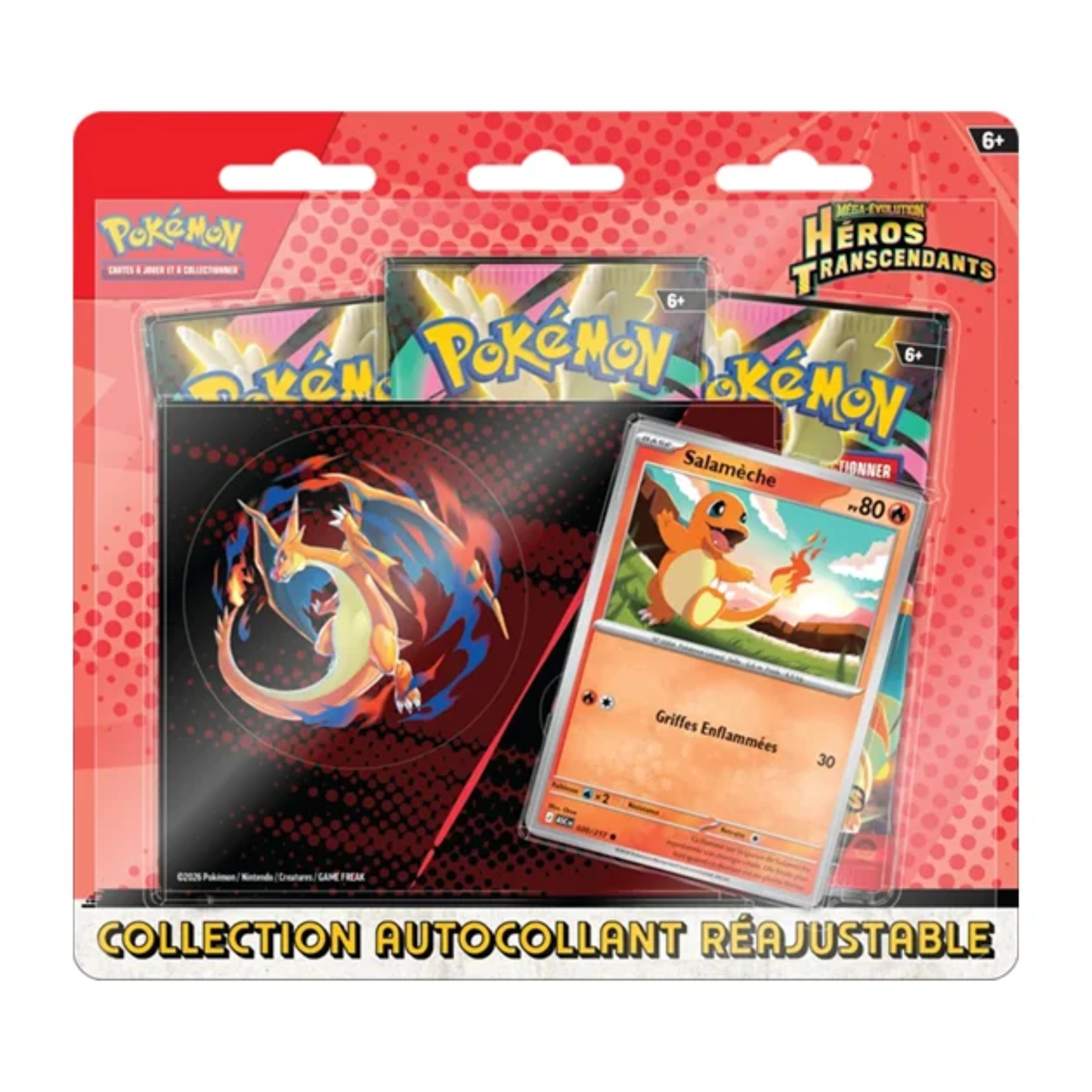 Pokémon – Tripack – Salamèche – Héros Transcendants – ME2.5 – Tech Sticker en français