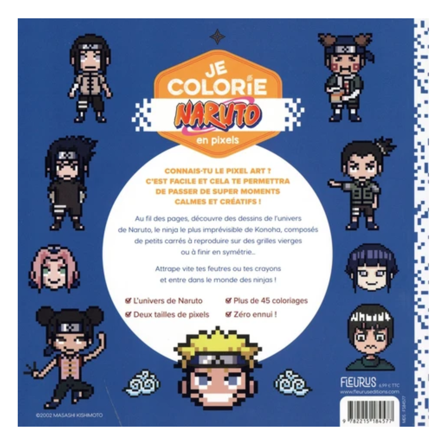 Je colorie Naruto en pixels - Fleurus