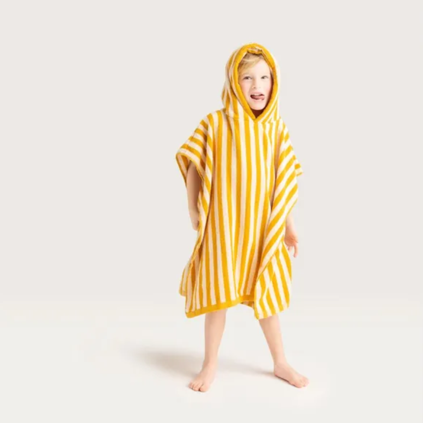 Poncho de plage - Imprimé rayures jaunes - Swim Essentials