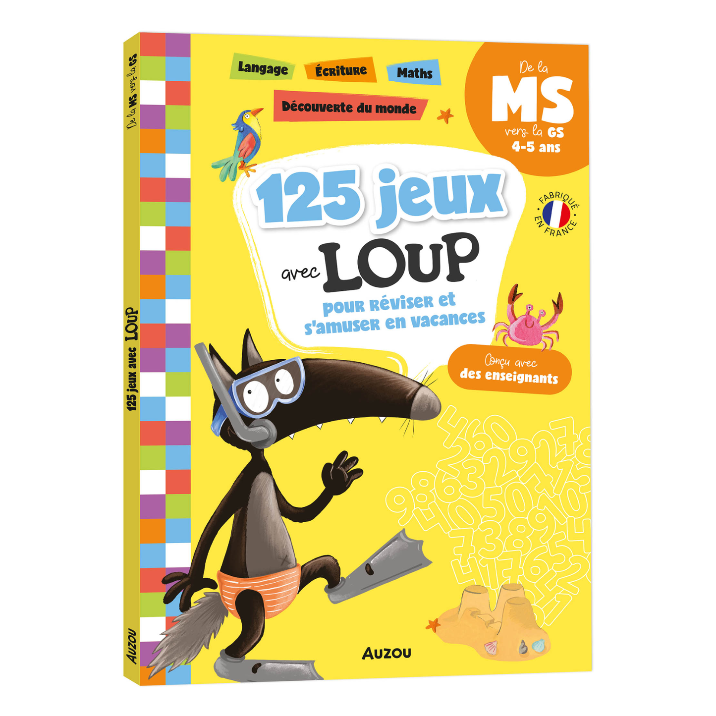 125 jeux avec Loup pour s'amuser en vacances - De la MS vers la GS - Langage, graphisme, maths, découverte du monde - Auzou