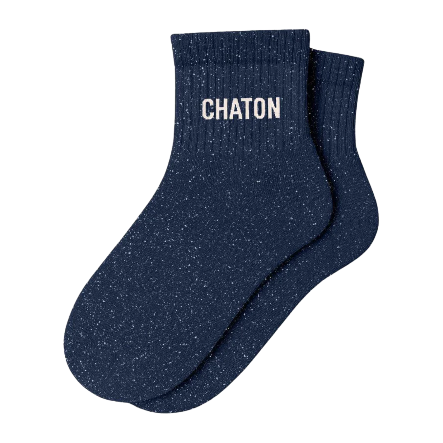 Chaussettes à paillettes "Chaton" Bleu Marine - Woom
