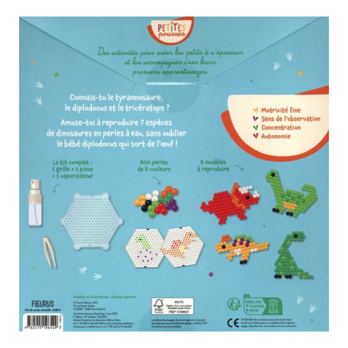 Dinosaures en perles à eau - Coffret DIY - Fleurus