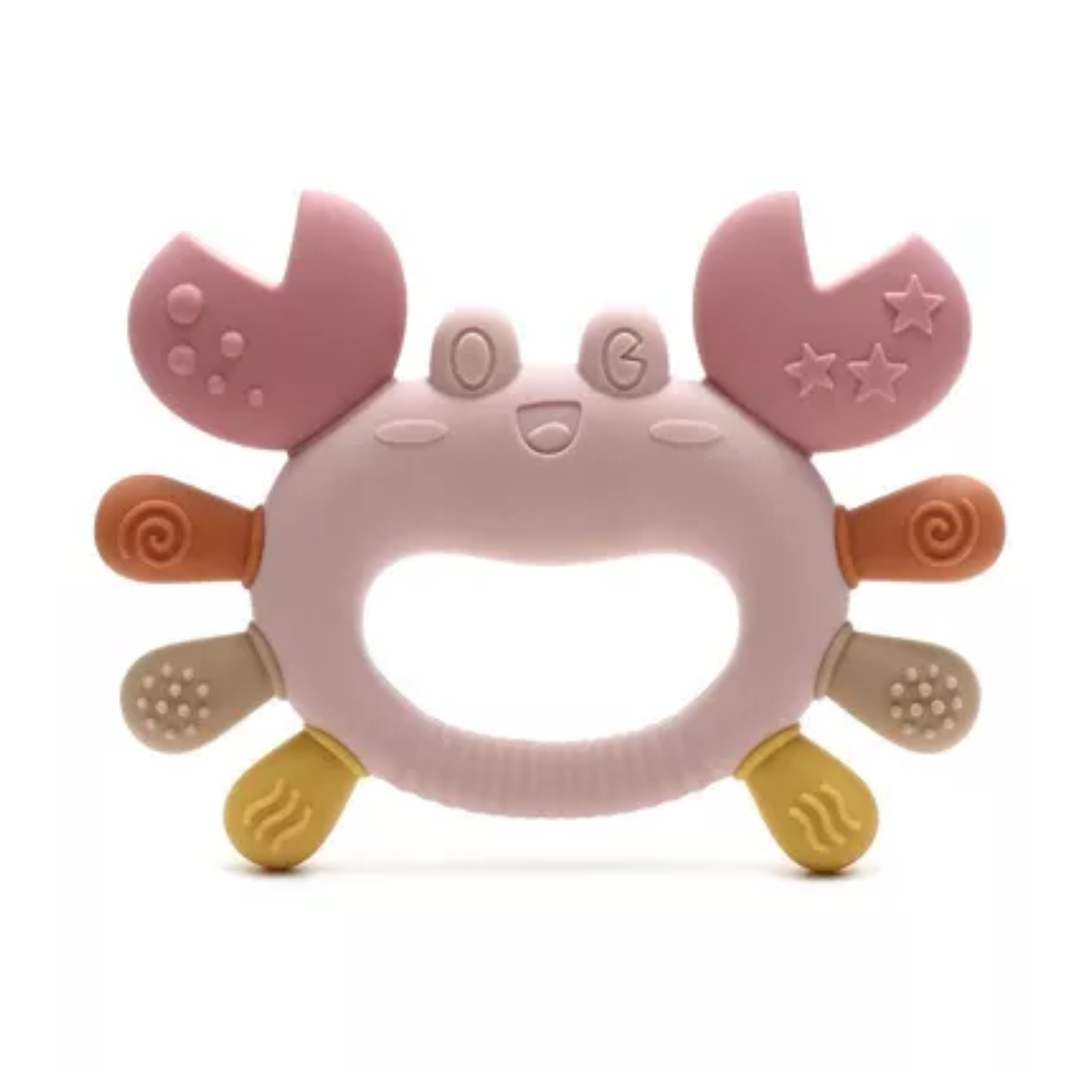 Anneau de dentition silicone crabe - Rose - Rammelaartje