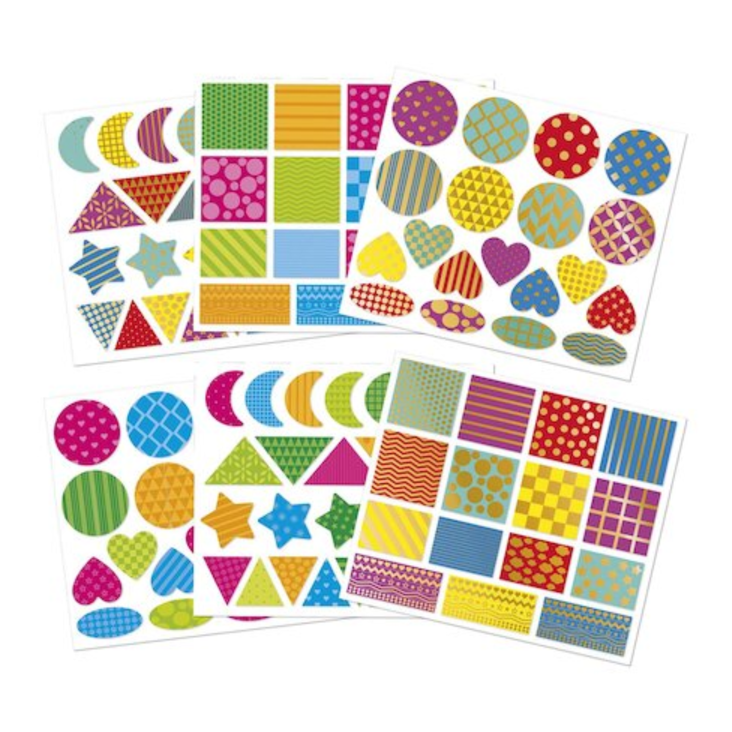 Lot de 150 Stickers en planches - Formes Géométriques Multicolores - Janod