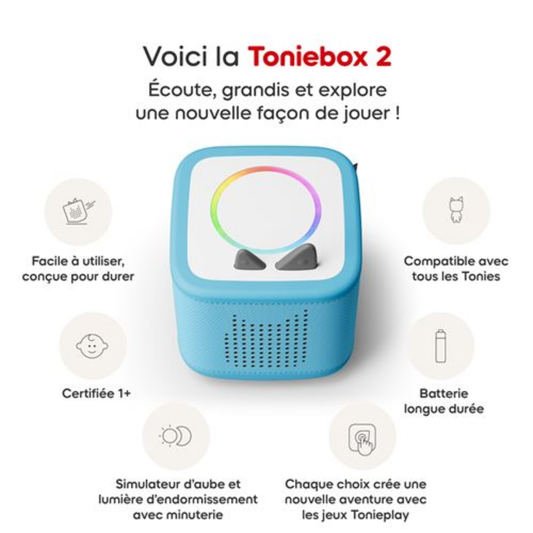 Toniebox 2 - Mon premier coffret avec figurines disney - Bleu