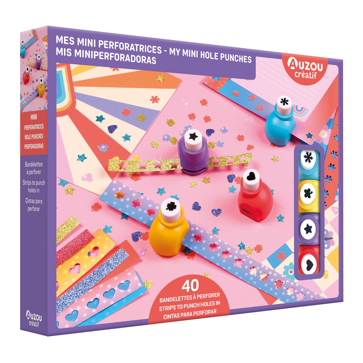 Mes mini perforatrices : 40 bandelettes à perforer - Coffret DIY - Auzou