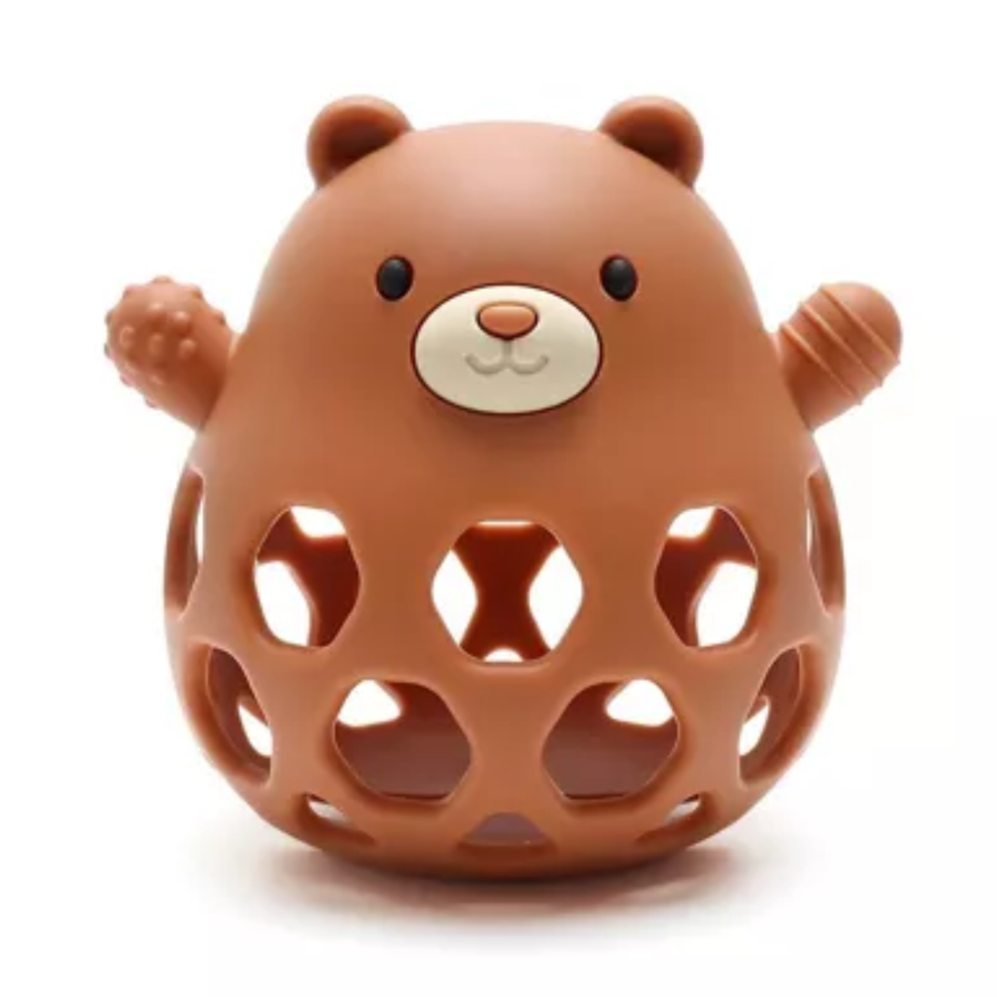 Balle de motricité ours en silicone - Rouille - Rammelaartje