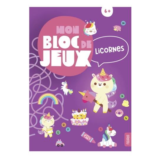 Mon bloc de jeux licornes - 6 ans - Fleurus