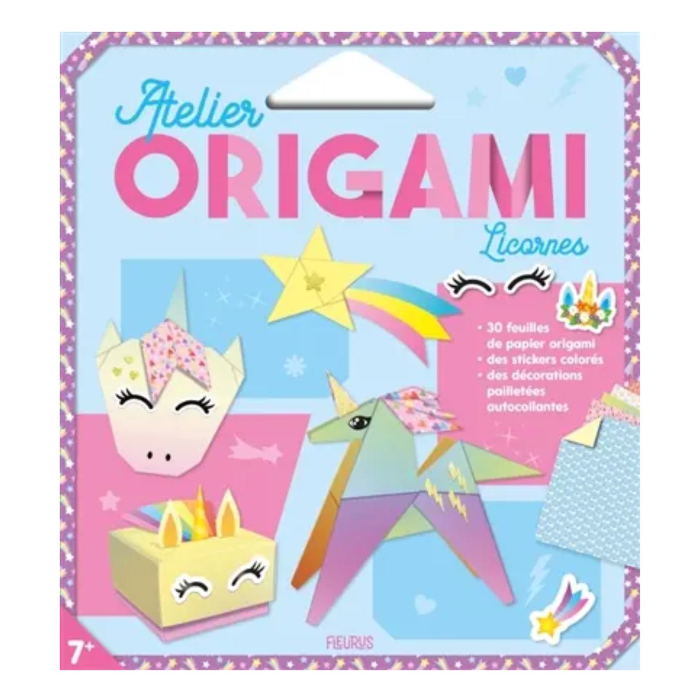 Licornes : atelier origami - Coffret DIY - Fleurus