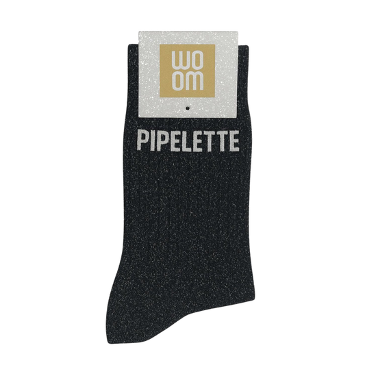 Chaussettes à paillettes "Pipelette" Noir - Woom