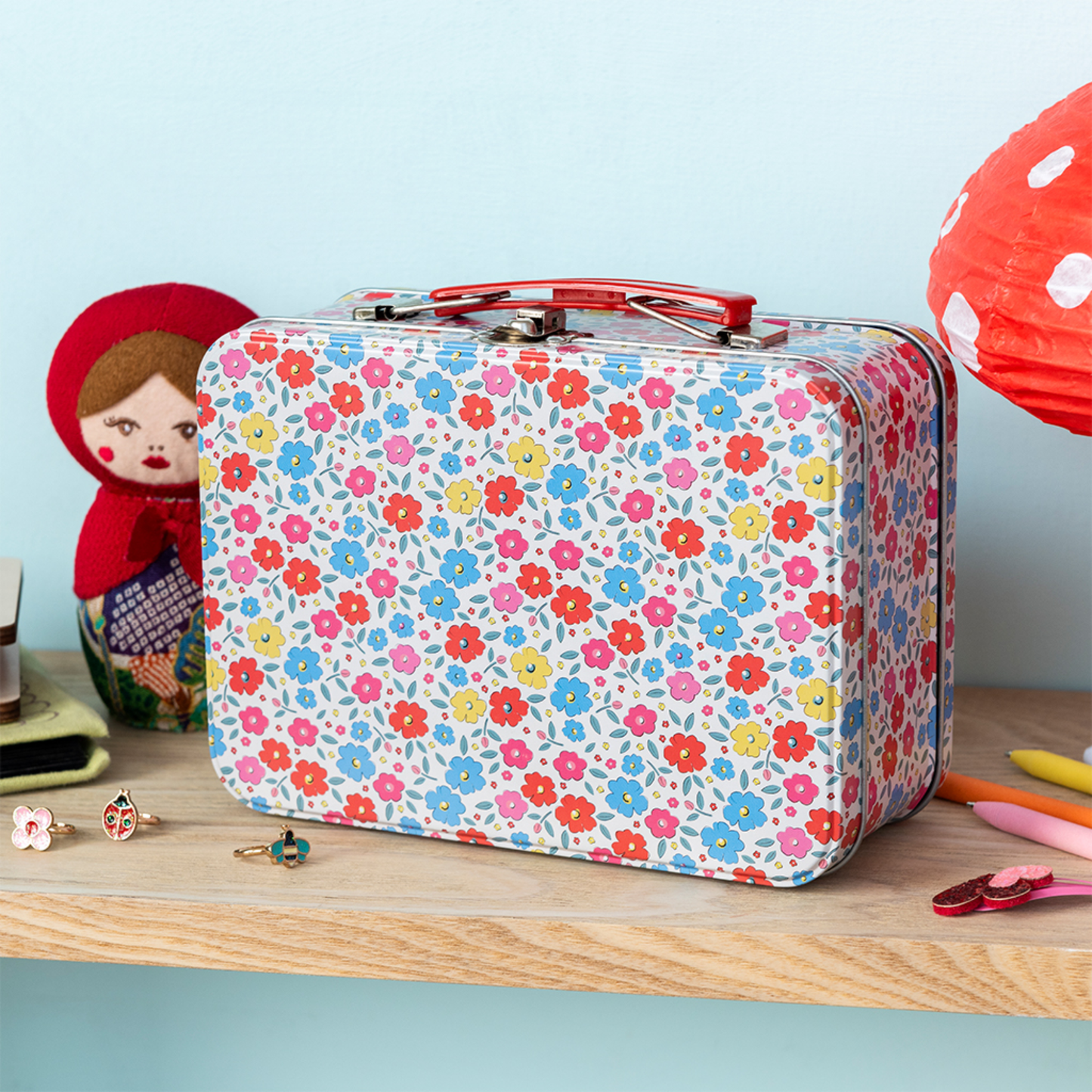 Valise en métal - Fleurs - Rex London