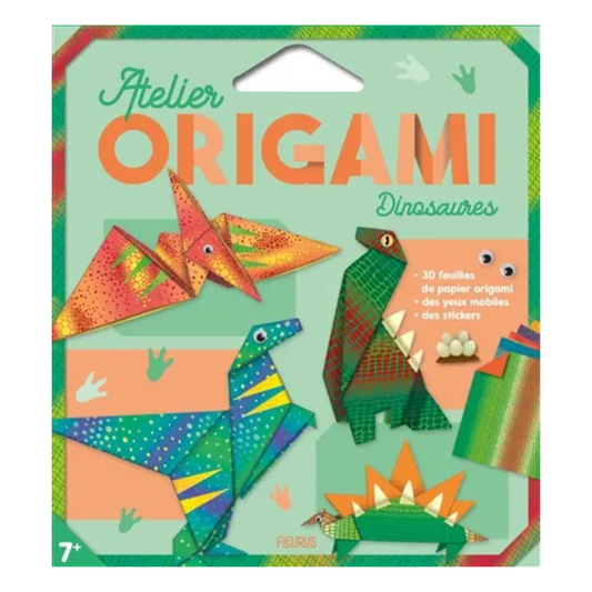 Dinosaures : atelier origami - Coffret DIY - Fleurus