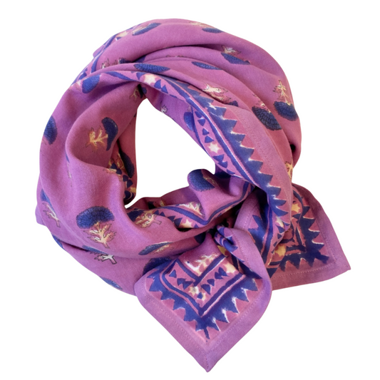 Grand Foulard Latika - Florets Fuchsia - Apaches