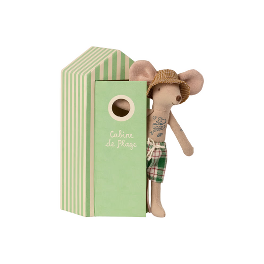 Souris Papa avec cabine de plage
