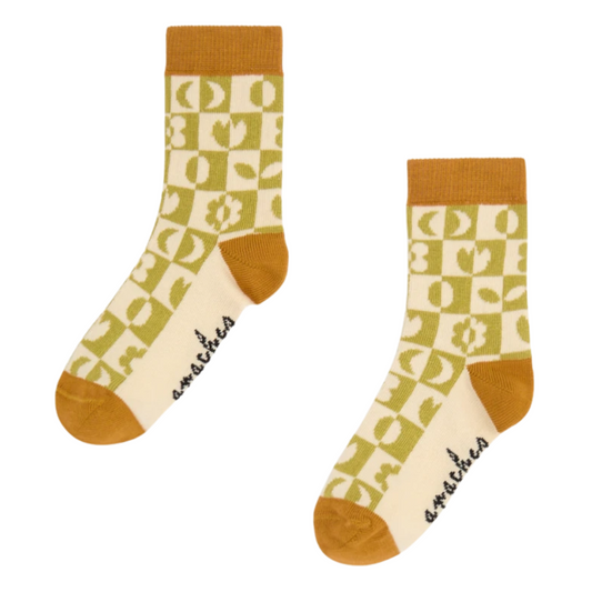 Chaussettes Doce - Damier Olive - Apaches