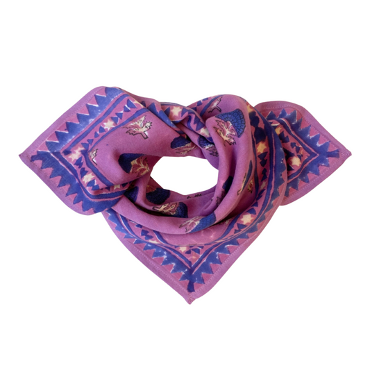 Petit Foulard Manika - Florets Fushia - Apaches